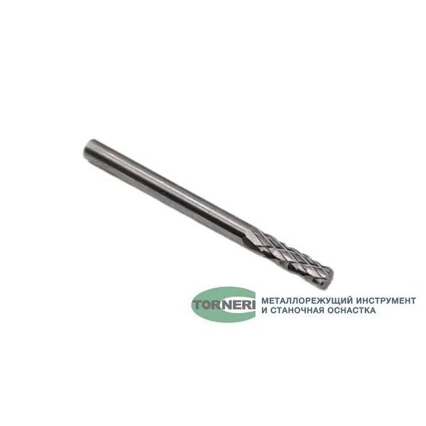 Борфреза твердосплавная тип В031203 (цилиндрическая), 3.0 мм, хвостовик 3 мм, торцевой зуб, двойная насечка t018379  (Фото 4)