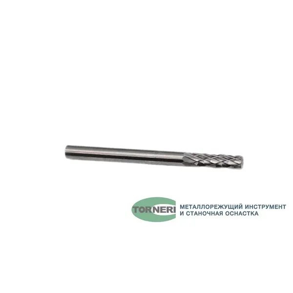 Борфреза твердосплавная тип В031203 (цилиндрическая), 3.0 мм, хвостовик 3 мм, торцевой зуб, двойная насечка t018379  (Фото 3)