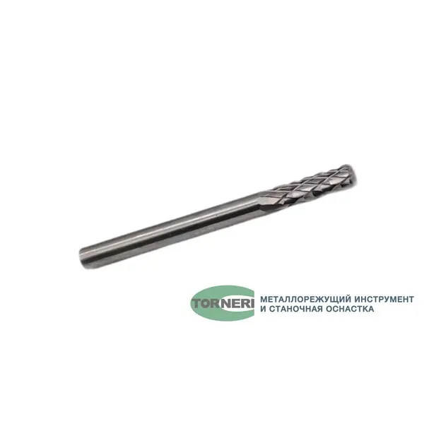 Борфреза твердосплавная тип В031203 (цилиндрическая), 3.0 мм, хвостовик 3 мм, торцевой зуб, двойная насечка t018379  (Фото 2)