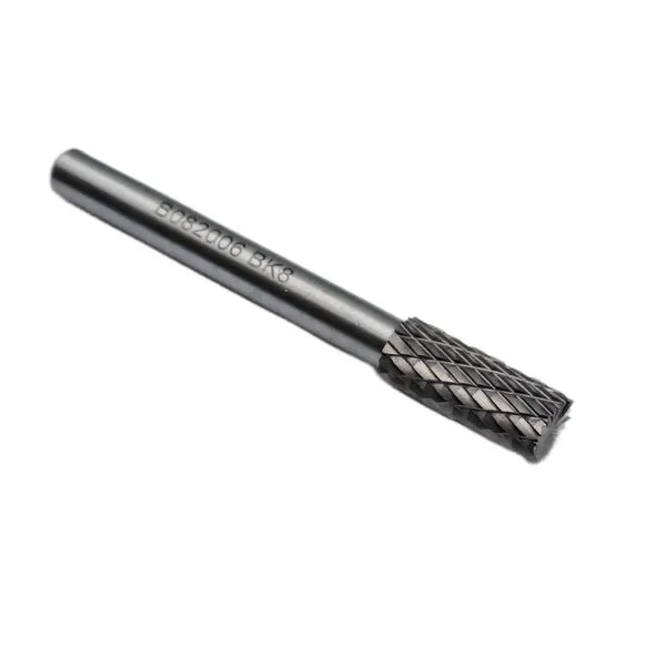 Борфреза твердосплавная тип В082006 (цилиндрическая), 8.0 мм, хвостовик 6 мм, торцевой зуб, двойная насечка t018381  (Фото 2)