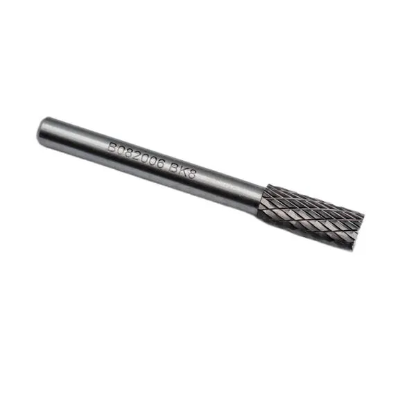Борфреза твердосплавная тип В082006 (цилиндрическая), 8.0 мм, хвостовик 6 мм, торцевой зуб, двойная насечка t018381  (Фото 4)