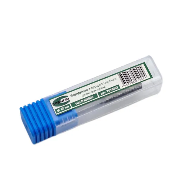 Борфрезы t018383 Борфреза твердосплавная тип В122506 (цилиндрическая), 12.0 мм, хвостовик 6 мм, торцевой зуб, двойная насечка