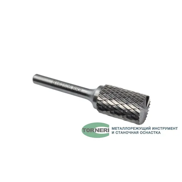 Борфреза твердосплавная тип В162506 (цилиндрическая), 16.0 мм, хвостовик 6 мм, торцевой зуб, двойная насечка t018384  (Фото 4)