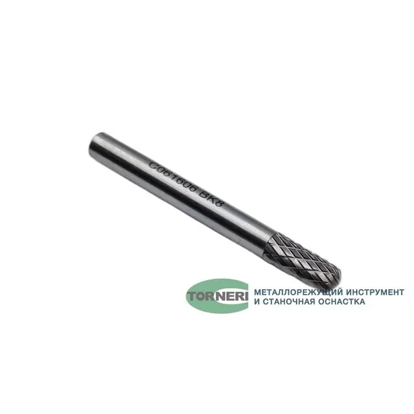 Борфреза твердосплавная тип C061606 (сфероцилиндрическая), 6.0 мм, хвостовик 6 мм, двойная насечка t018386  (Фото 4)