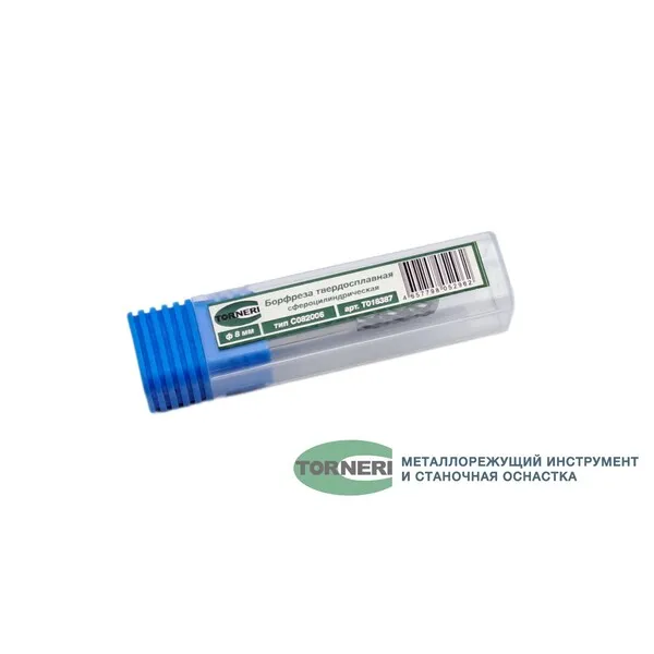 Борфрезы t018387 Борфреза твердосплавная тип C082006 (сфероцилиндрическая), 8.0 мм, хвостовик 6 мм, двойная насечка