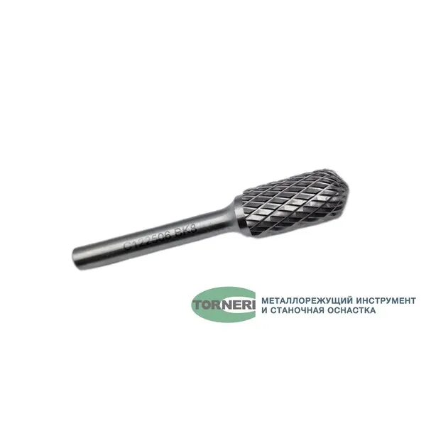 Борфрезы t018389 Борфреза твердосплавная тип C122506 (сфероцилиндрическая), 12.0 мм, хвостовик 6 мм, двойная насечка