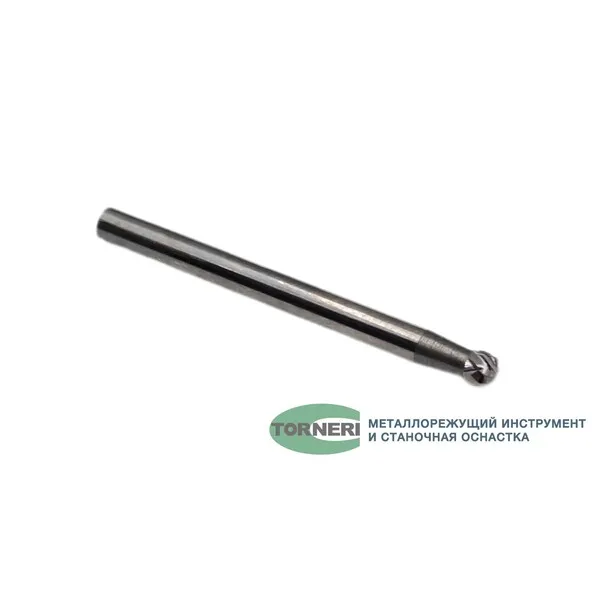 Борфреза твердосплавная тип D030203 (сферическая), 3.0 мм, хвостовик 3 мм, двойная насечка t018391  (Фото 2)