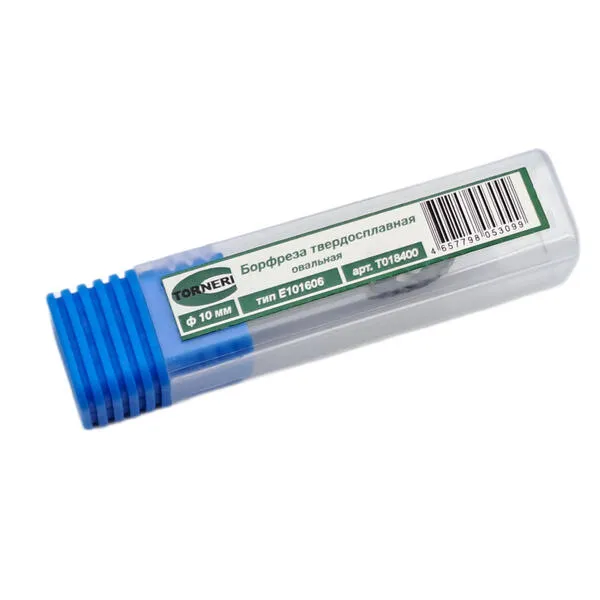 Борфрезы t018400 Борфреза твердосплавная тип E101606 (овальная), 10.0 мм, хвостовик 6 мм, двойная насечка