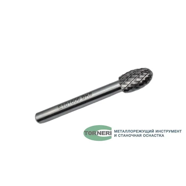 Борфреза твердосплавная тип E101606 (овальная), 10.0 мм, хвостовик 6 мм, двойная насечка t018400  (Фото 3)