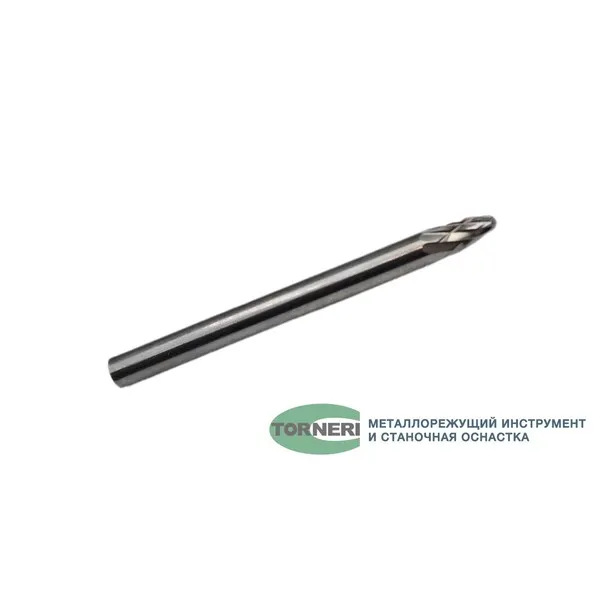 Борфреза твердосплавная тип F030603 (сфероконическая), 3.0 мм, хвостовик 3 мм, двойная насечка t018403  (Фото 3)