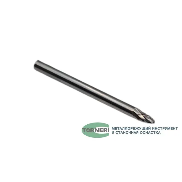 Борфрезы t018403 Борфреза твердосплавная тип F030603 (сфероконическая), 3.0 мм, хвостовик 3 мм, двойная насечка