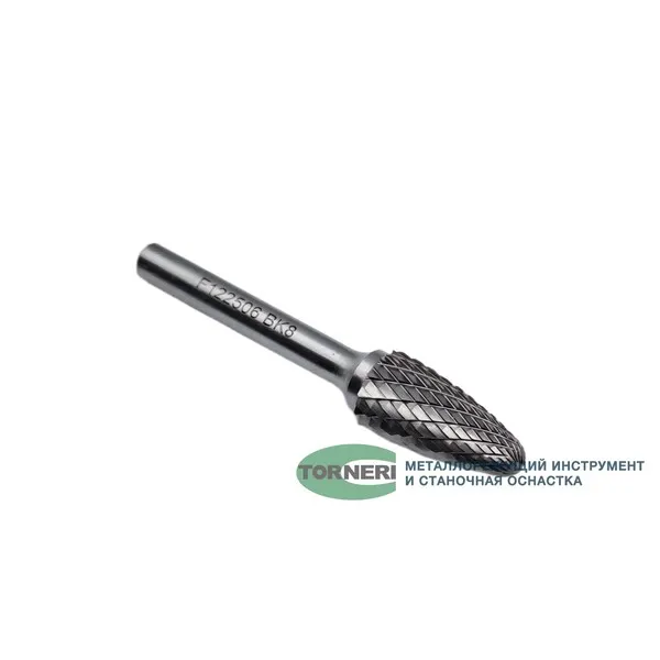 Борфреза твердосплавная тип F122506 (сфероконическая), 12.0 мм, хвостовик 6 мм, двойная насечка t018407  (Фото 4)