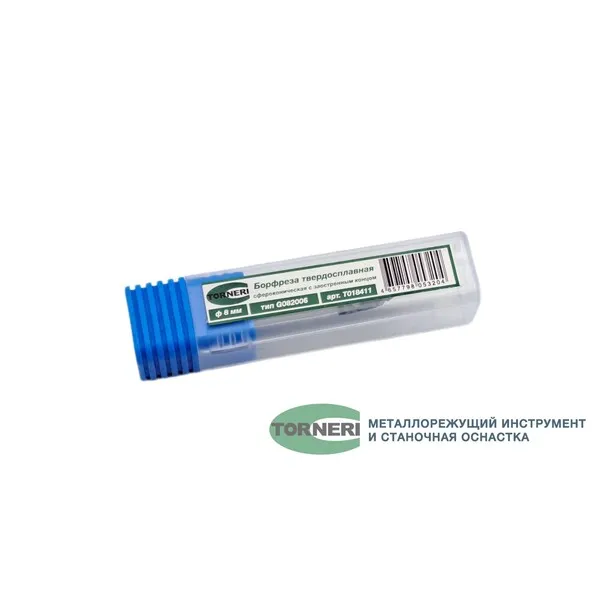 Борфрезы t018411 Борфреза твердосплавная тип G082006 (сфероконическая с заостренным концом), 8.0 мм, хвостовик 6 мм, двойная насечка