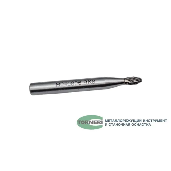 Борфреза твердосплавная тип Н040806 (пламевидная), 4.0 мм, хвостовик 6 мм, двойная насечка t018415  (Фото 3)