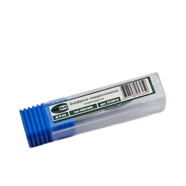 Борфрезы t018416 Борфреза твердосплавная тип Н061806 (пламевидная), 6.0 мм, хвостовик 6 мм, двойная насечка