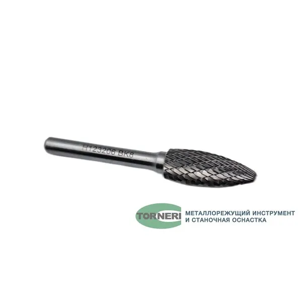 Борфреза твердосплавная тип Н123206 (пламевидная), 12.0 мм, хвостовик 6 мм, двойная насечка t018419  (Фото 2)