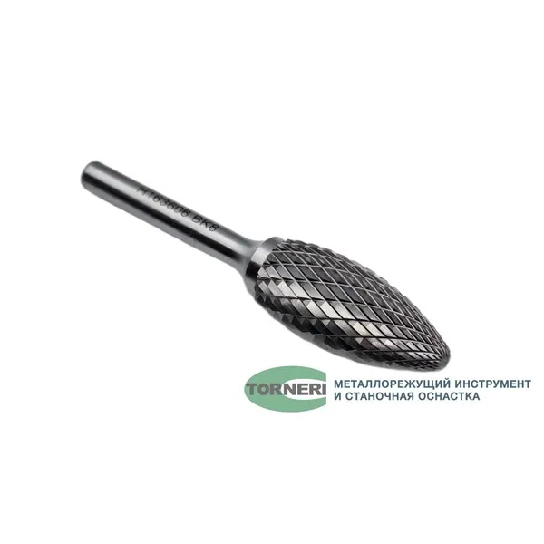 Борфреза твердосплавная тип Н163606 (пламевидная), 16.0 мм, хвостовик 6 мм, двойная насечка t018420  (Фото 5)