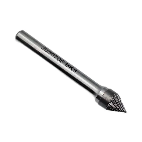 Борфреза твердосплавная тип J080706 (коническая), 8.0 мм, хвостовик 6 мм, двойная насечка t018423  (Фото 4)