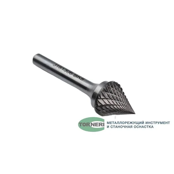 Борфреза твердосплавная тип J161306 (коническая), 16.0 мм, хвостовик 6 мм, двойная насечка t018426  (Фото 5)