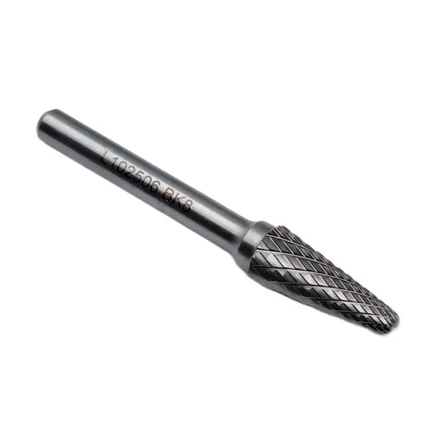 Борфреза твердосплавная тип L102506 (коническая с закругленным концом), 10.0 мм, хвостовик 6 мм, двойная насечка t018436  (Фото 2)