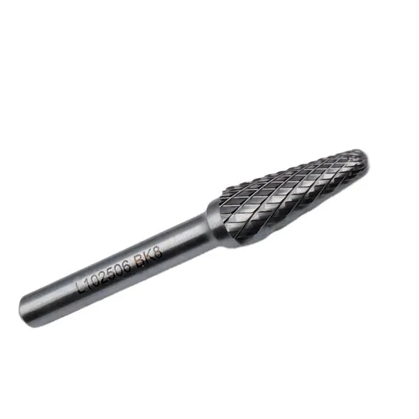 Борфреза твердосплавная тип L102506 (коническая с закругленным концом), 10.0 мм, хвостовик 6 мм, двойная насечка t018436  (Фото 3)