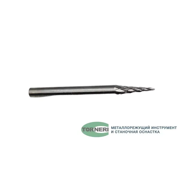 Борфрезы t018440 Борфреза твердосплавная тип M031103 (коническая с заостренным концом), 3.0 мм, хвостовик 3 мм, двойная насечка