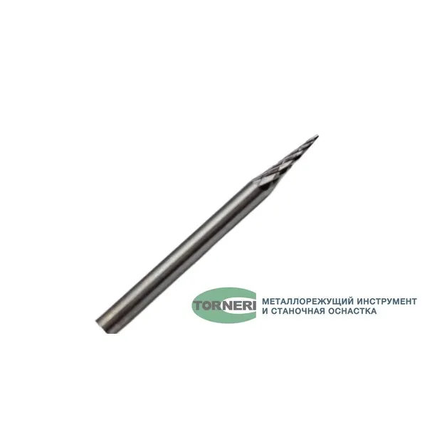 Борфреза твердосплавная тип M031103 (коническая с заостренным концом), 3.0 мм, хвостовик 3 мм, двойная насечка t018440  (Фото 2)