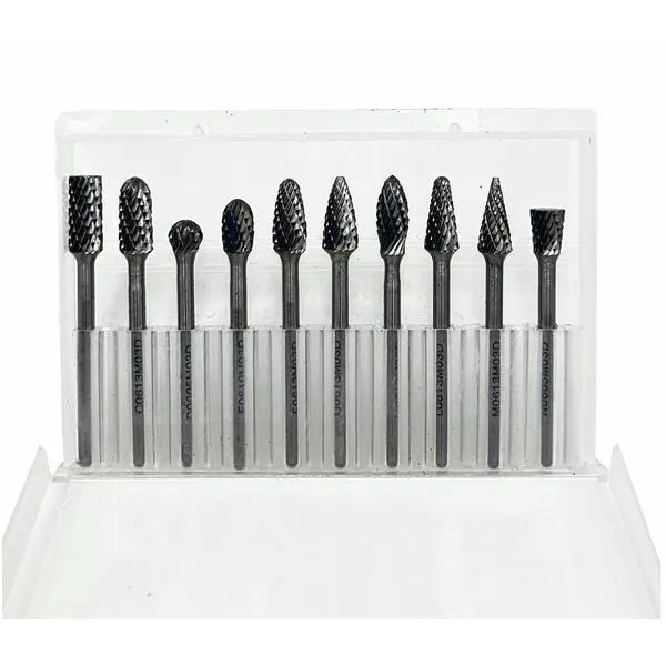 Борфрезы t023758 Набор борфрез из 10 шт. ф 6.0 мм, хвостовик 3 мм, перекрестная насечка