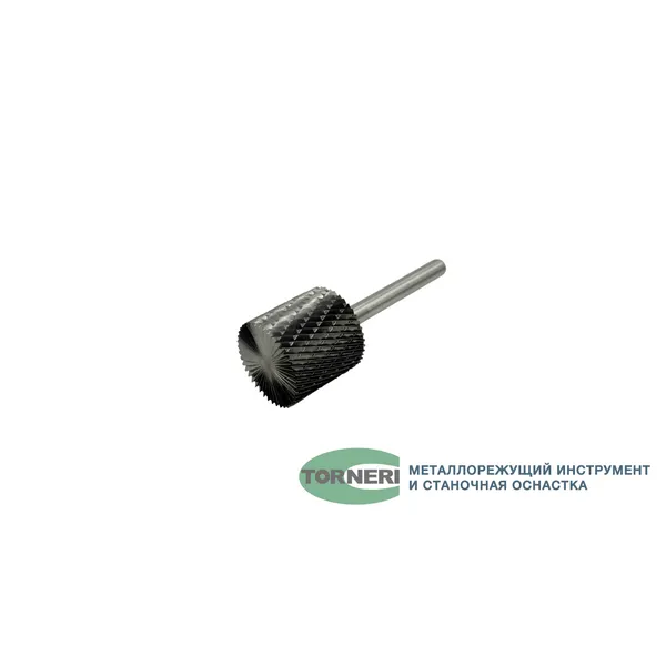 Борфреза твердосплавная тип В252506 (цилиндрическая), 25.0 мм, хвостовик 6 мм, торцевой зуб, двойная насечка t025352  (Фото 2)