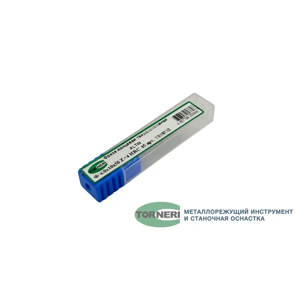 Фрезы твердосплавные t018552 Фреза концевая твердосплавная ц/х ф 4.0х10х50 мм z=4, с покрытием AlTiN, HRC 45
