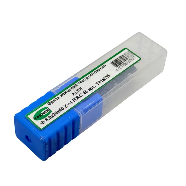 Фреза концевая твердосплавная ц/х ф 8.0х20х60 мм z=4, с покрытием AlTiN, HRC 45 t018555  (Фото 2)