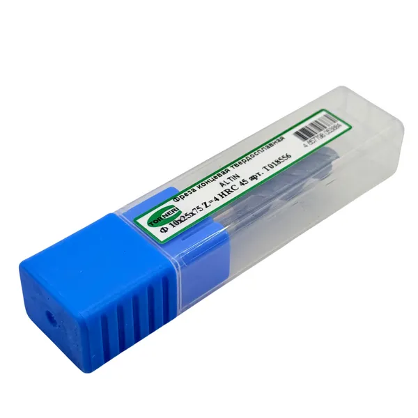 Фреза концевая твердосплавная ц/х ф 10х25х75 мм z=4, с покрытием AlTiN, HRC 45 t018556  (Фото 3)