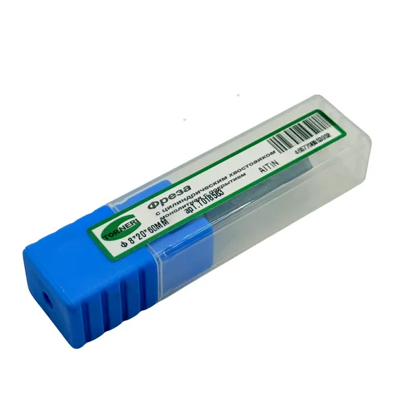 Фреза шпоночная твердосплавная ц/х ф 8.0х20х60 мм с покрытием AlTiN t018563  (Фото 3)