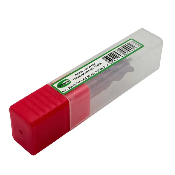 Фреза концевая твердосплавная ц/х ф 10х25х75 мм z=4, с покрытием TiXCo, HRC 55 t018570  (Фото 2)