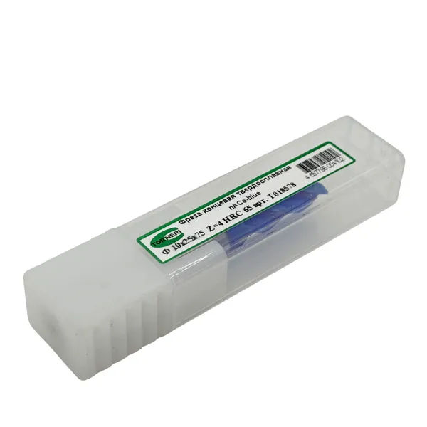 Фреза концевая твердосплавная ц/х ф 10х25х75 мм z=4, с покрытием nACo-blue, HRC 65 t018578  (Фото 2)