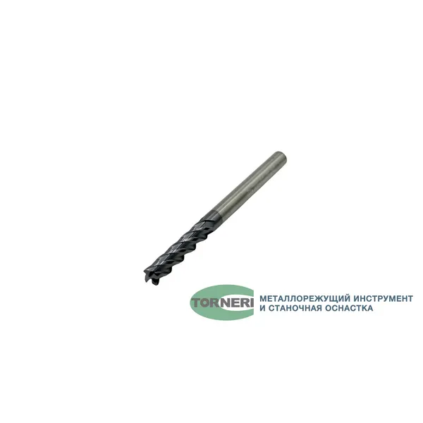 Фрезы твердосплавные t021649 Фреза концевая твердосплавная ц/х ф 6.0х30х80 мм z=4, с покрытием AlTiN, HRC 45
