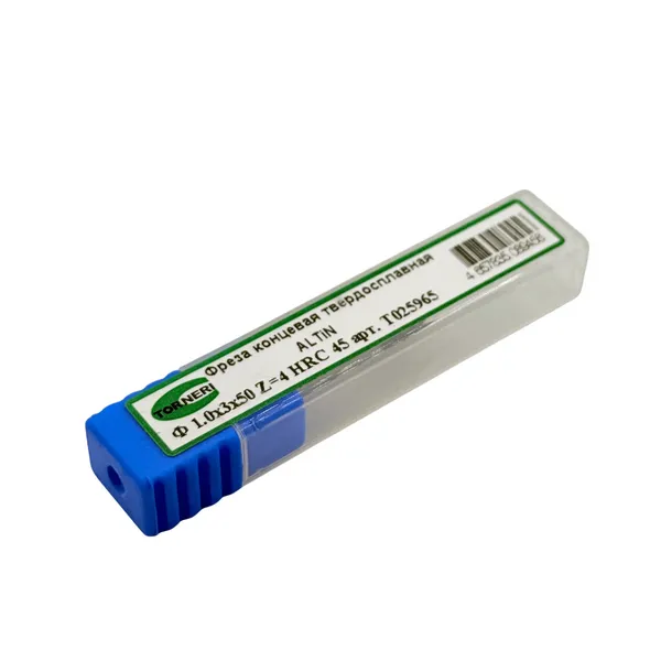 Фреза концевая твердосплавная ц/х ф 1.0х3х50 мм z=4, хвостовик 4 мм, с покрытием AlTiN, HRC 45 t025965  (Фото 2)