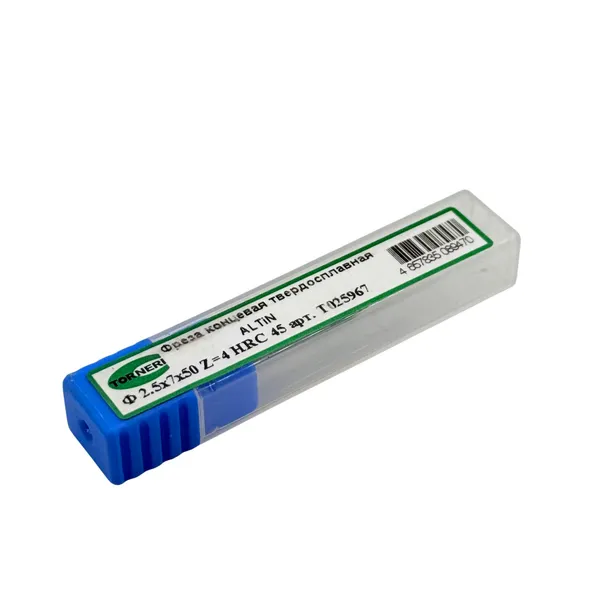 Фреза концевая твердосплавная ц/х ф 2.5х7х50 мм z=4, хвостовик 4 мм, с покрытием AlTiN, HRC 45 t025967  (Фото 2)