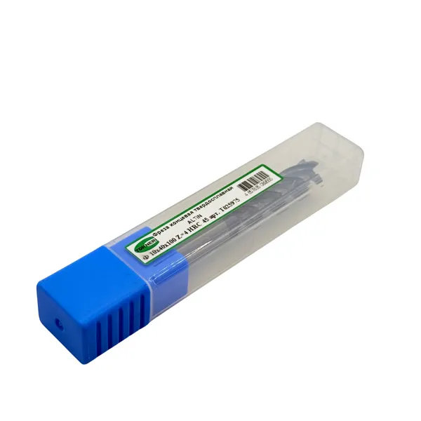 Фрезы твердосплавные t025975 Фреза концевая твердосплавная ц/х ф 10х40х100 мм z=4, с покрытием AlTiN, HRC 45