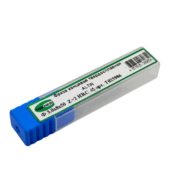 Фреза концевая твердосплавная ц/х ф 3.0х8х50 мм z=2, хвостовик 4 мм, с покрытием AlTiN, HRC 45 t025986  (Фото 3)
