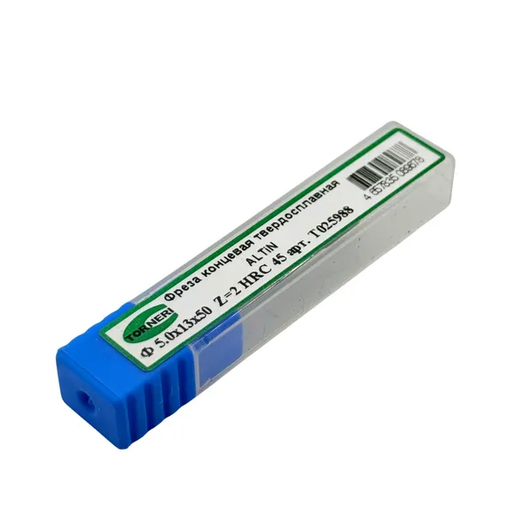 Фреза концевая твердосплавная ц/х ф 5.0х13х50 мм z=2, с покрытием AlTiN, HRC 45 t025988  (Фото 2)