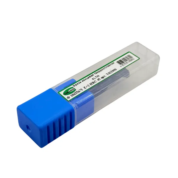 Фреза концевая твердосплавная ц/х ф 10х25х75 мм z=2, с покрытием AlTiN, HRC 45 t025990  (Фото 2)