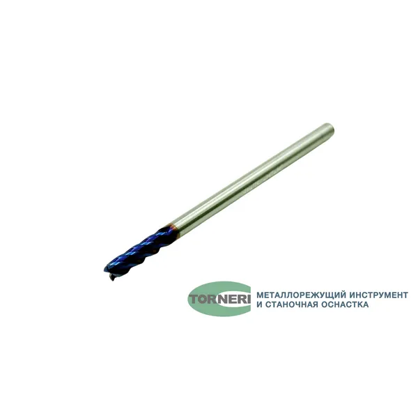Фреза концевая твердосплавная ц/х ф 4.0х16х75 мм z=4, с покрытием nACo-blue, HRC 65 t026002  (Фото 2)