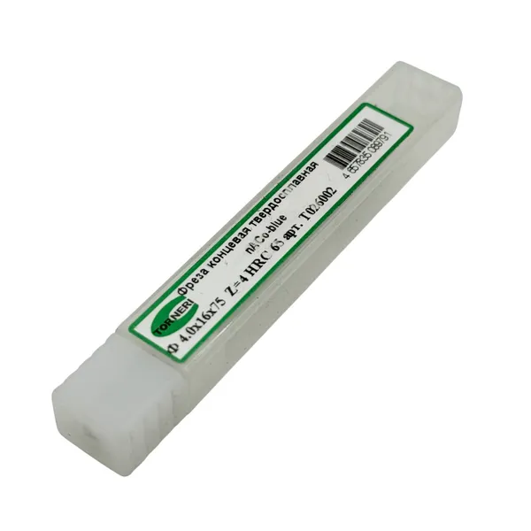 Фреза концевая твердосплавная ц/х ф 4.0х16х75 мм z=4, с покрытием nACo-blue, HRC 65 t026002  (Фото 3)