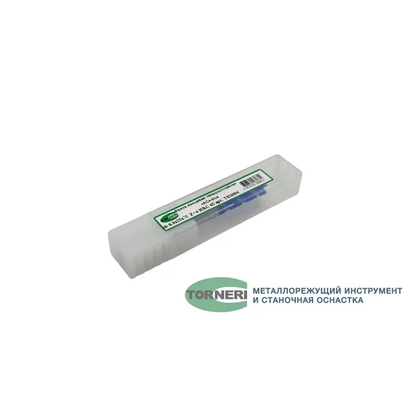 Фрезы твердосплавные t026004 Фреза концевая твердосплавная ц/х ф 8.0х25х75 мм z=4, с покрытием nACo-blue, HRC 65