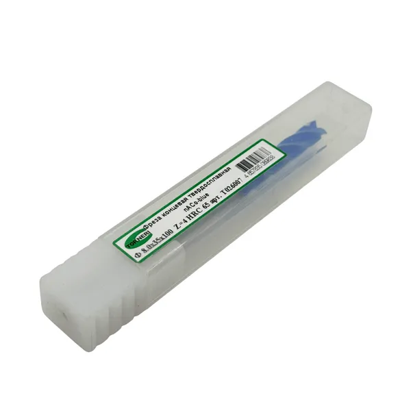 Фреза концевая твердосплавная ц/х ф 8.0х35х100 мм z=4, с покрытием nACo-blue, HRC 65 t026007  (Фото 2)