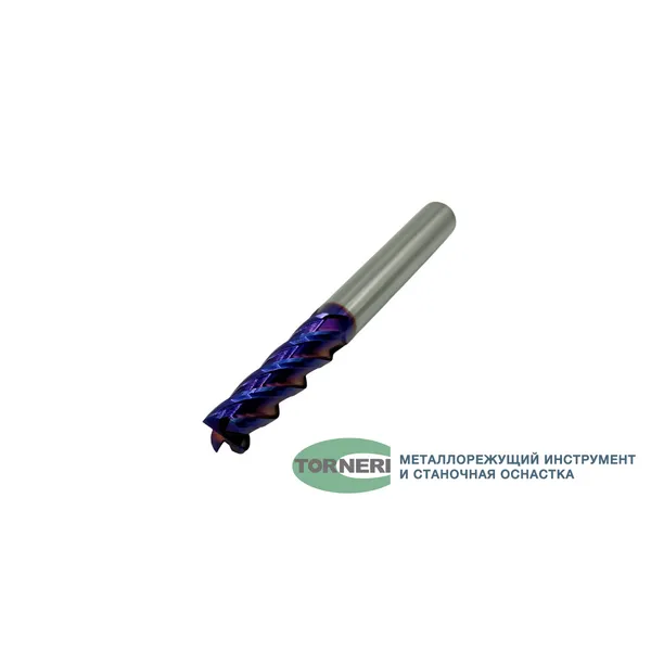 Фреза концевая твердосплавная ц/х ф 10х40х100 мм z=4, с покрытием nACo-blue, HRC 65 t026008  (Фото 2)