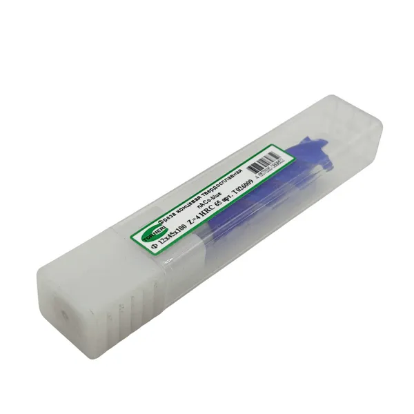 Фреза концевая твердосплавная ц/х ф 12х45х100 мм z=4, с покрытием nACo-blue, HRC 65 t026009  (Фото 2)