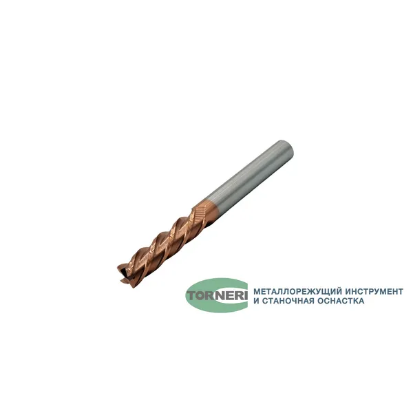 Фрезы твердосплавные t026025 Фреза концевая твердосплавная ц/х ф 10х40х100 мм z=4, с покрытием TiXCo, HRC 55