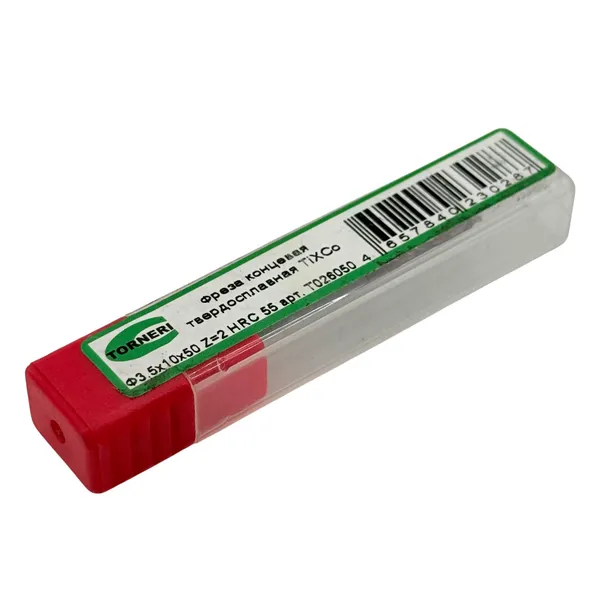 Фреза концевая твердосплавная ц/х ф 3.5х10х50 мм z=2, хвостовик 4 мм, с покрытием TiXCo, HRC 55 t026050  (Фото 3)